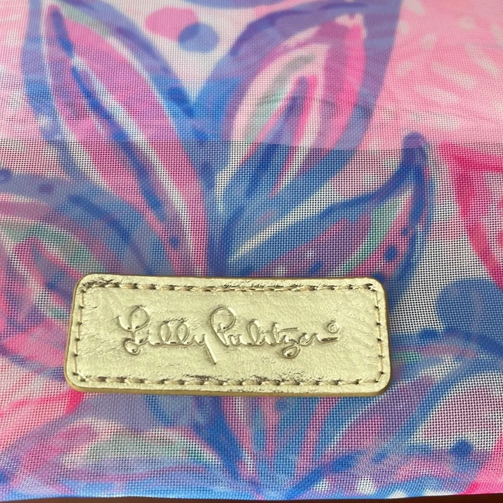🩷 Lilly Pulitzer 🩷 NWT 🩷 Bright Pink & Blue Mesh Tote 🩷 In packaging 🩷 - Picture 8 of 11